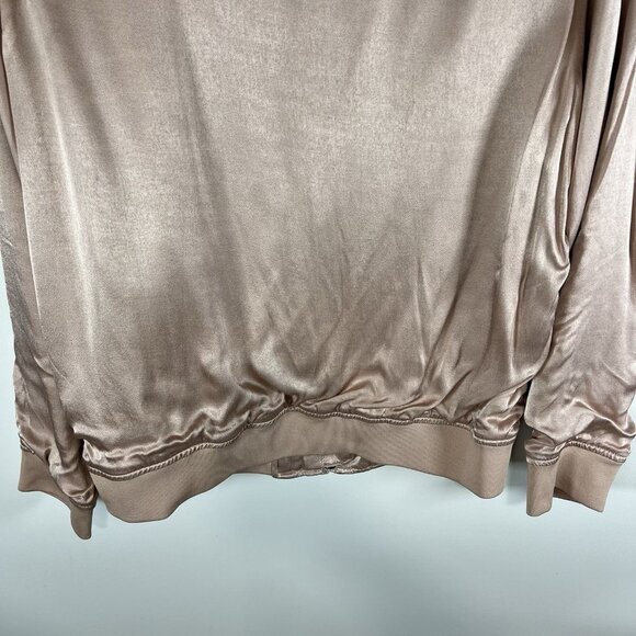 Calvin Klein Jeans Woman Puffy Satin Bomber Jacket Size Large Pink New With Tags - Picture 13 of 13